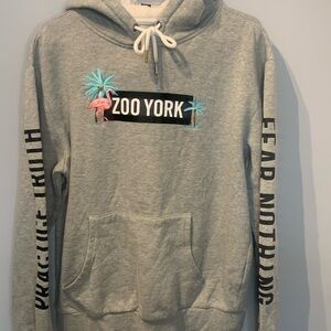 Zoo York Grey Hoodie w Pink Flamingo